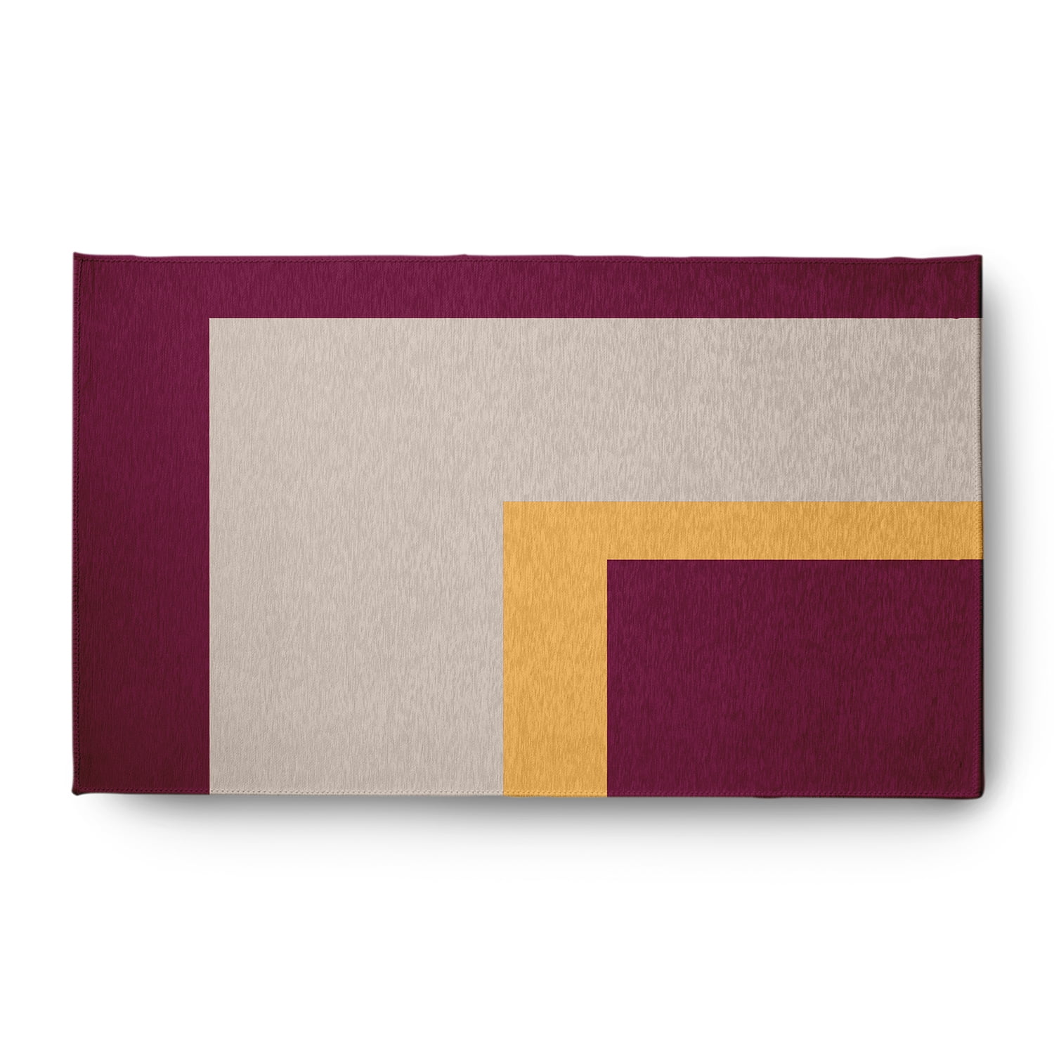 3' x 5' Simply Daisy Bold Blocks Modern & Contemporary Chenille Area Rug, Maroon Red