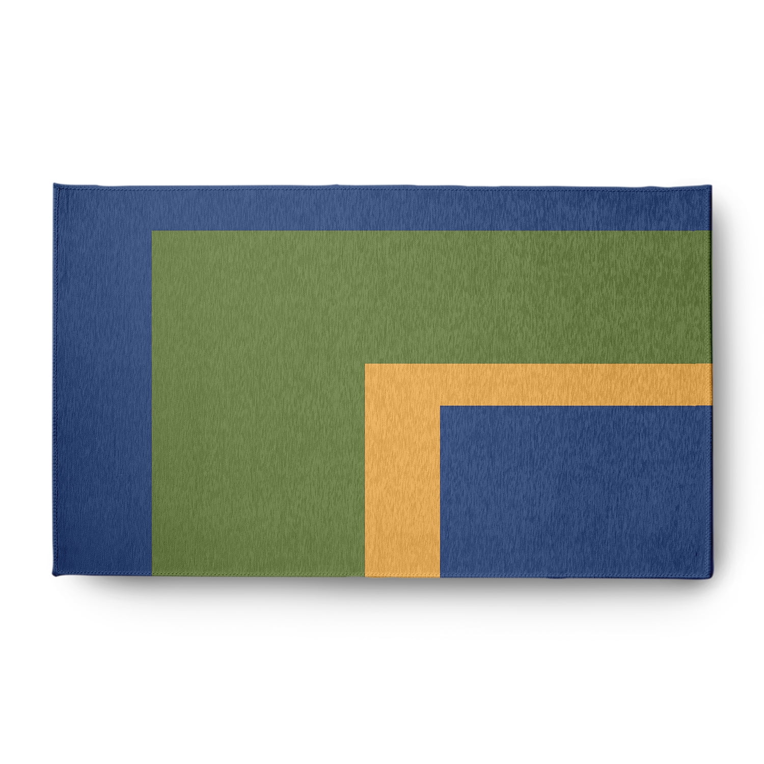 3' x 5' Simply Daisy Bold Blocks Modern & Contemporary Chenille Area Rug, Nautical Navy