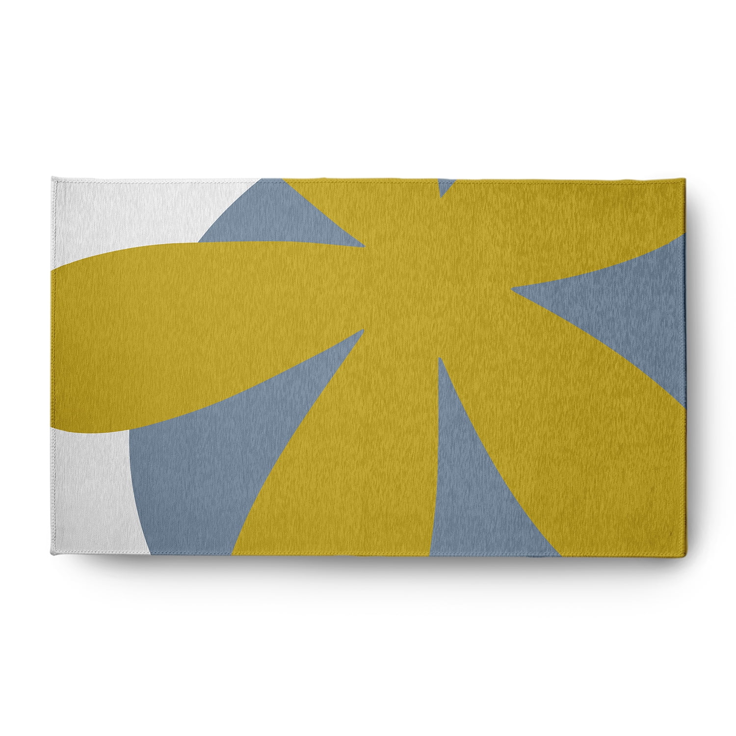 3' x 5' Simply Daisy Bold Flower Modern & Contemporary Chenille Area Rug, Mustard Yellow