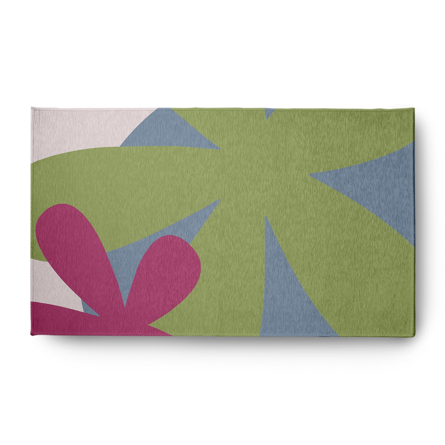 3' x 5' Simply Daisy Bold Flowers Modern & Contemporary Chenille Area Rug, Apple Green