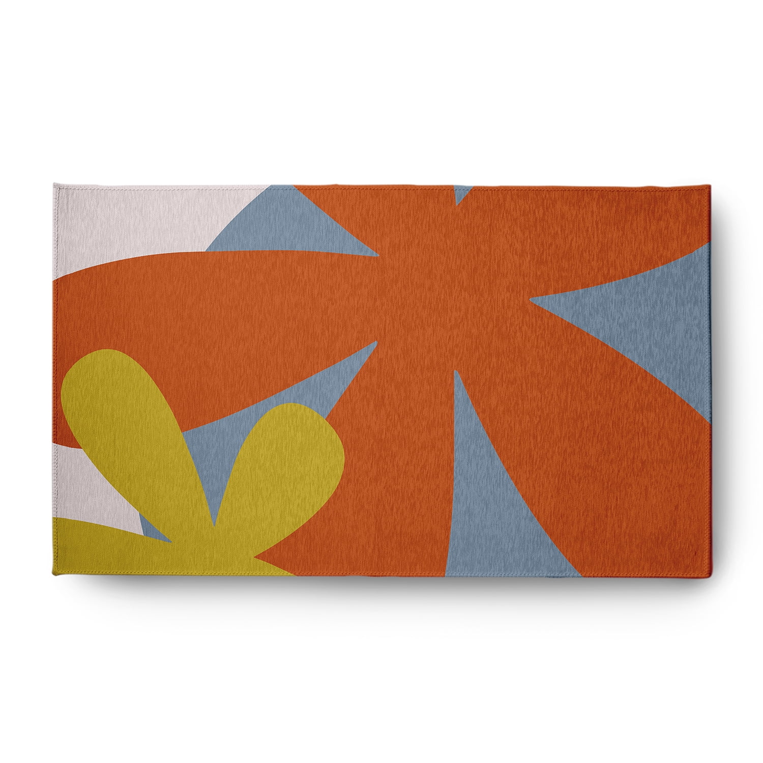 3' x 5' Simply Daisy Bold Flowers Modern & Contemporary Chenille Area Rug, Perfect Orange