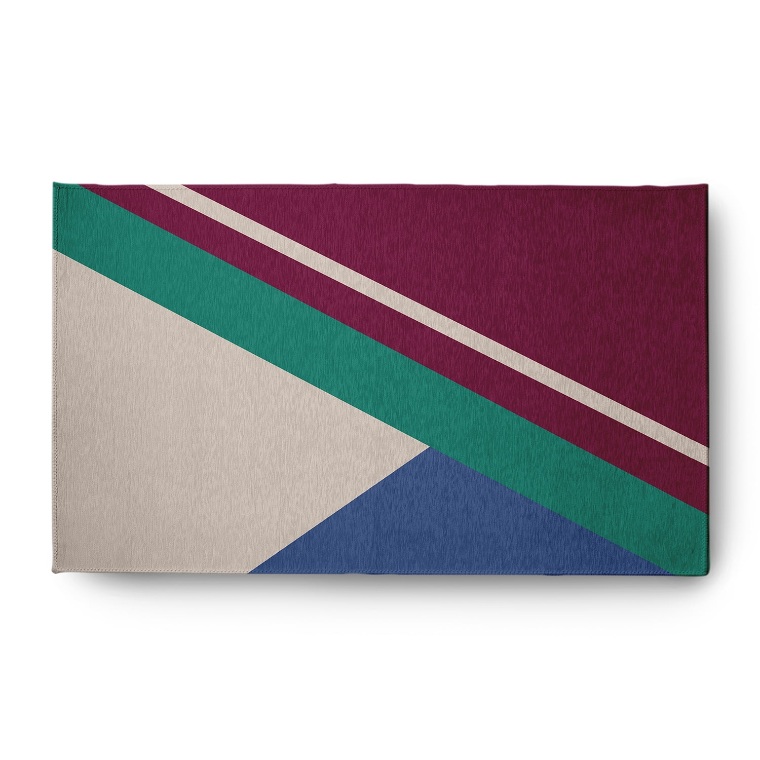 3' x 5' Simply Daisy Bold Shapes Modern & Contemporary Chenille Area Rug, Maroon Red