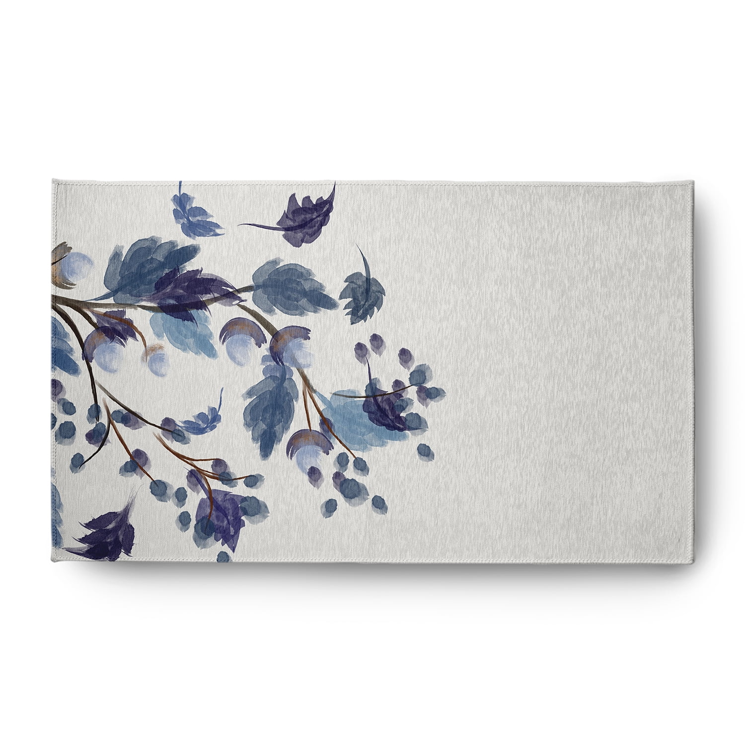 3' x 5' Simply Daisy Colorful Leaves Cabin & Lodge Chenille Area Rug, Blue