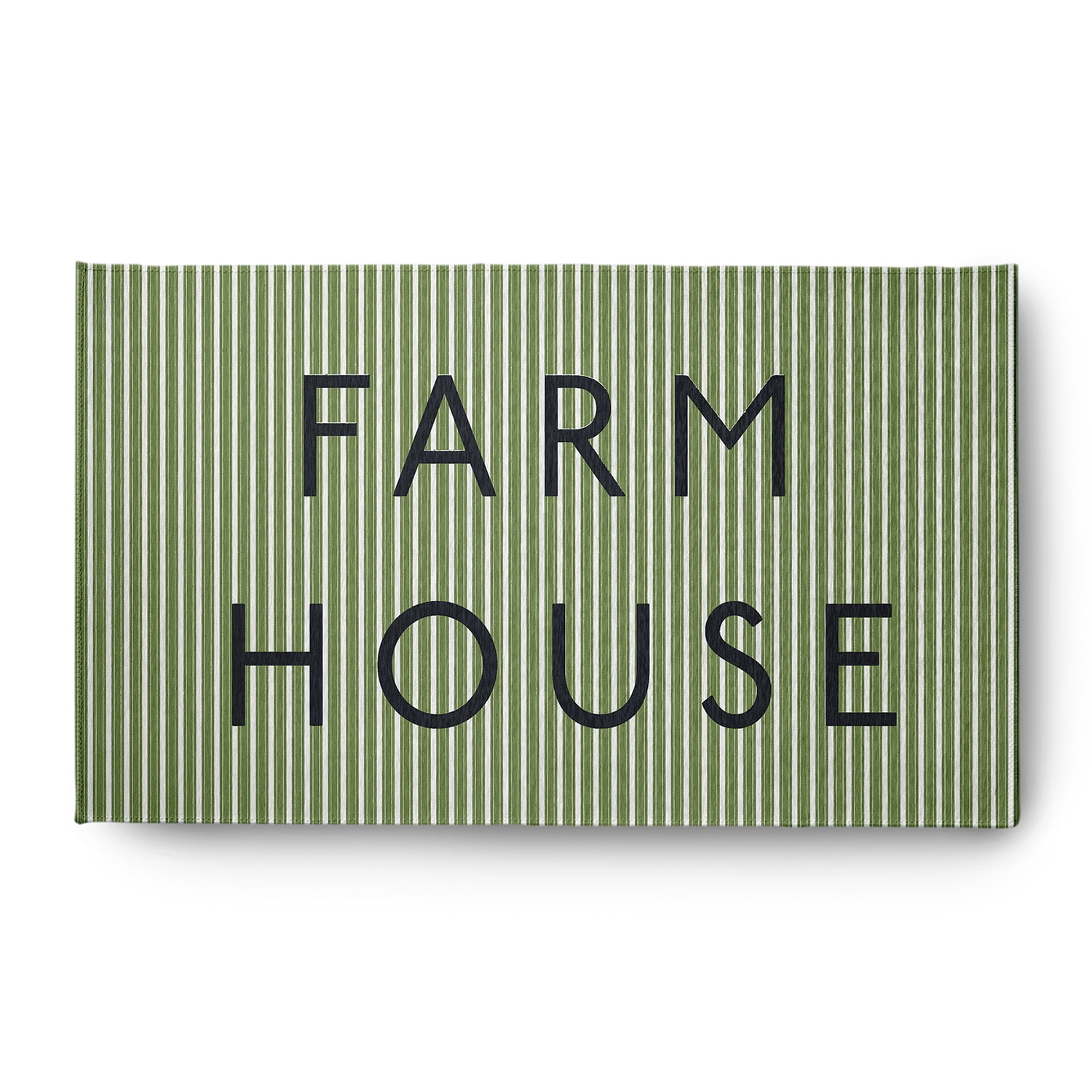 3' x 5' Simply Daisy Farmhouse Ticking Farmhouse Chenille Area Rug, Light Olive Green