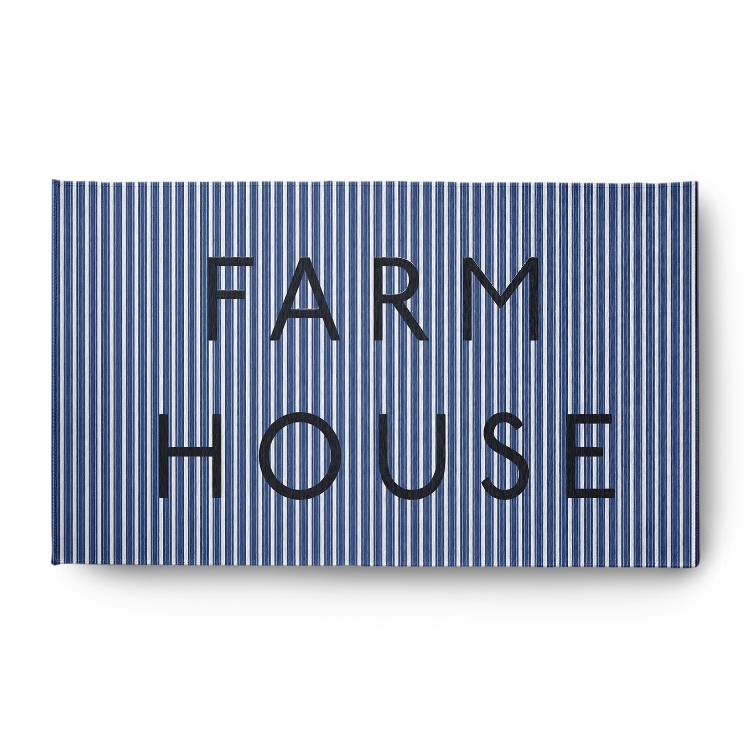 3' x 5' Simply Daisy Farmhouse Ticking Farmhouse Chenille Area Rug, Nautical Navy