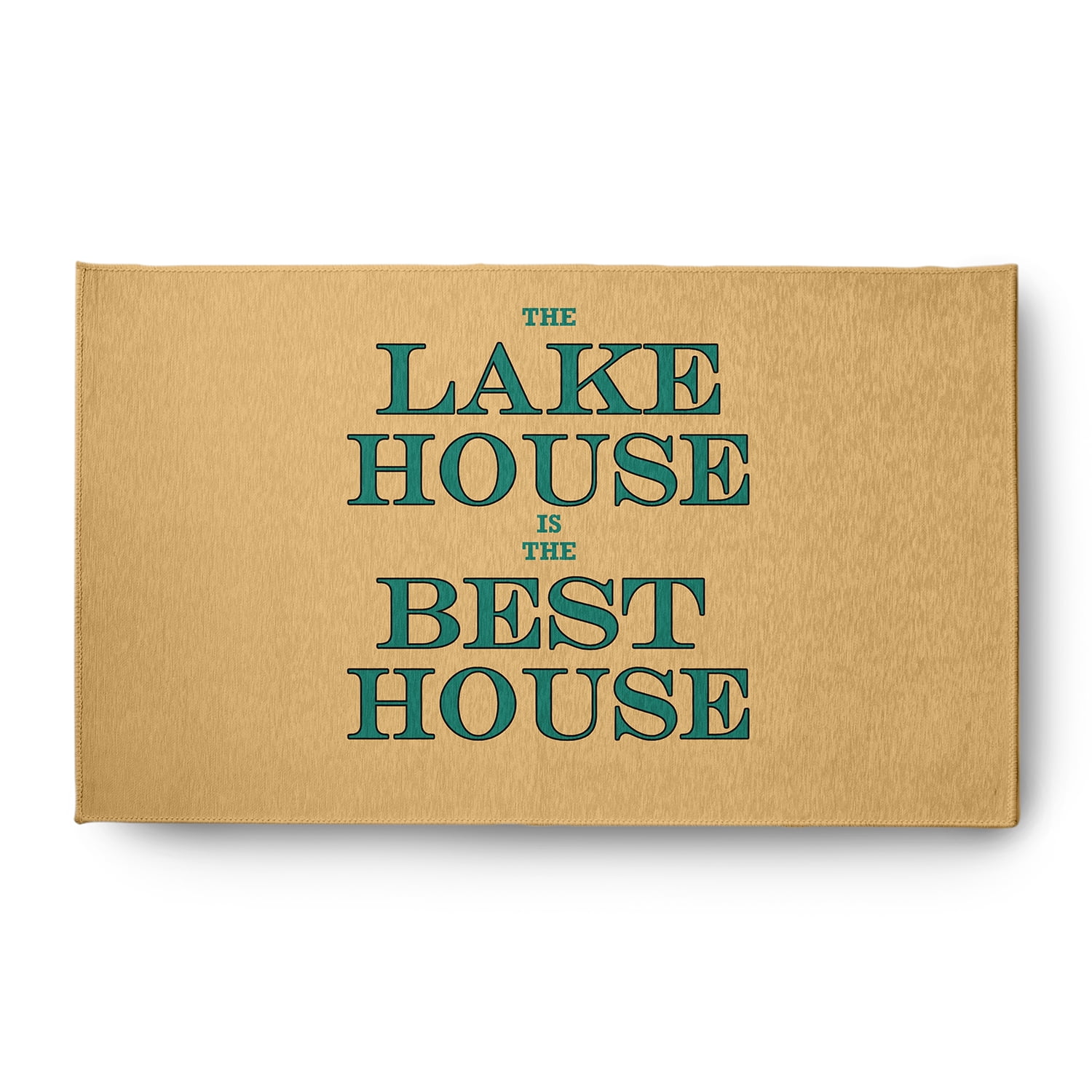 3' x 5' Simply Daisy Lake House Best House Beach Style Chenille Area Rug, Kelly Green
