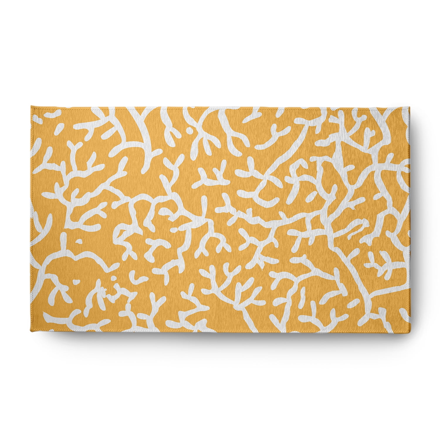 3' x 5' Simply Daisy Seaweed Beach Style Chenille Area Rug, Egg Yolk Yellow