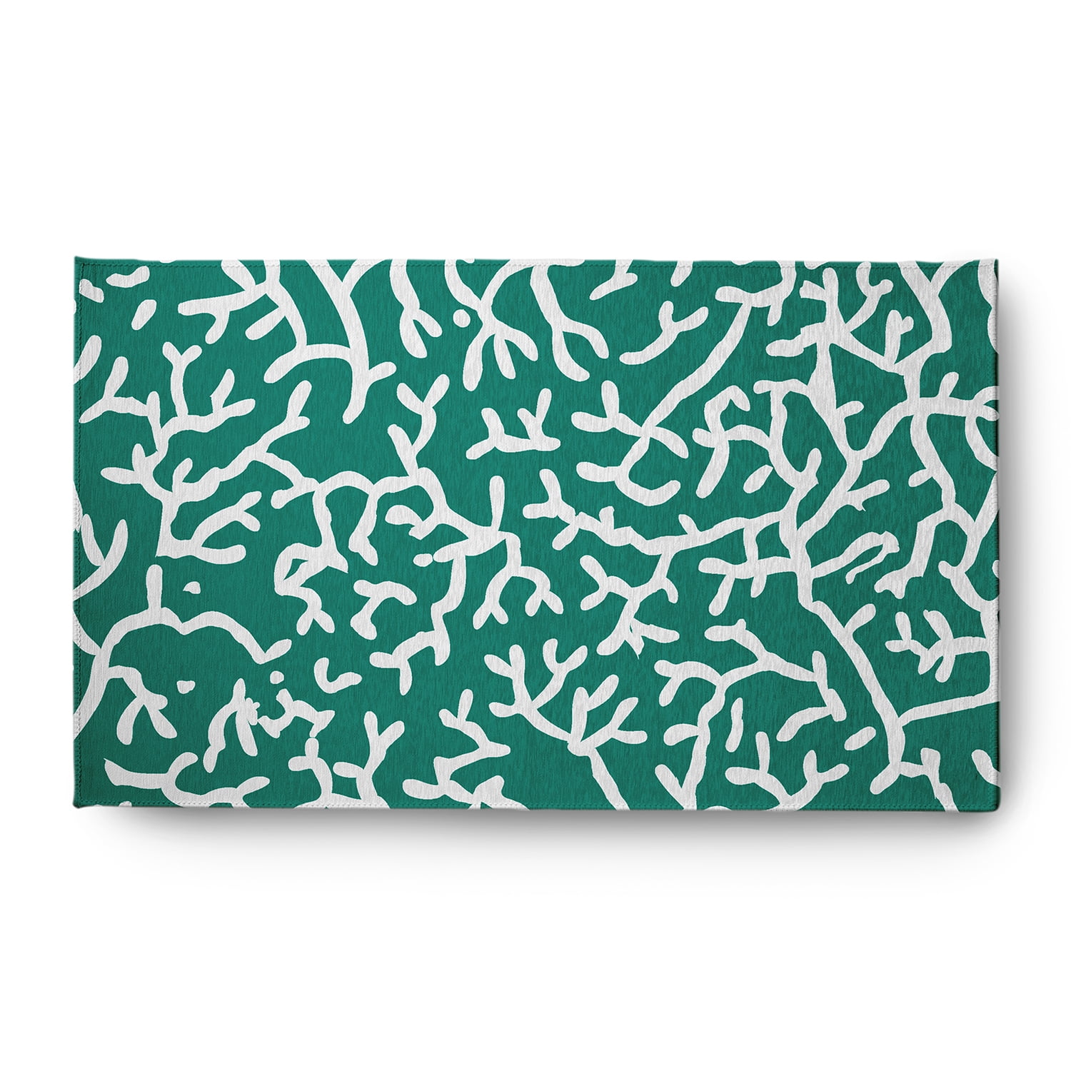 3' x 5' Simply Daisy Seaweed Beach Style Chenille Area Rug, Kelly Green