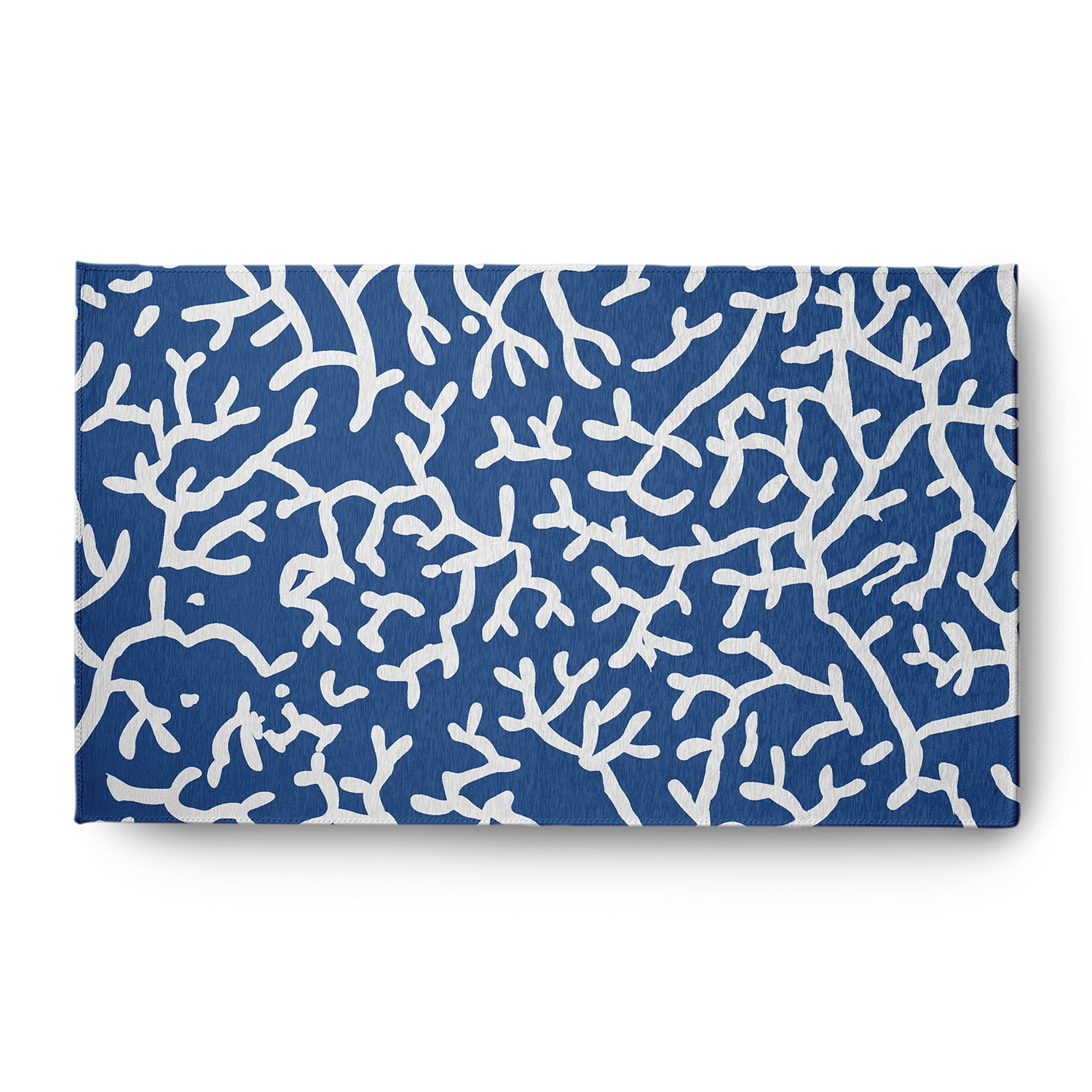 3' x 5' Simply Daisy Seaweed Beach Style Chenille Area Rug, Nautical Navy