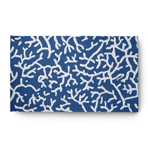 3' x 5' Simply Daisy Seaweed Beach Style Chenille Area Rug, Nautical Navy
