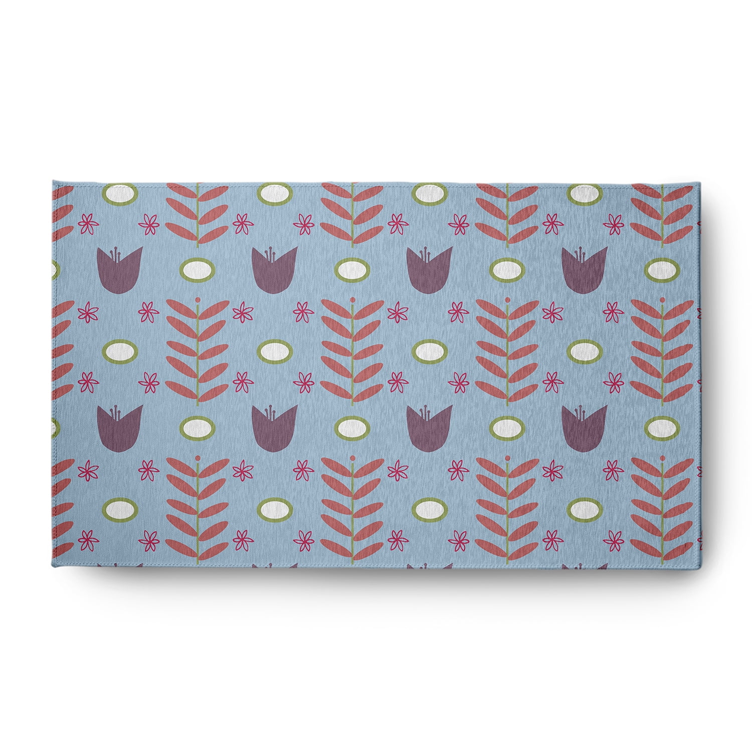 3' x 5' Simply Daisy Spring Garden Scandinavian Chenille Area Rug, Lighter than Air Blue