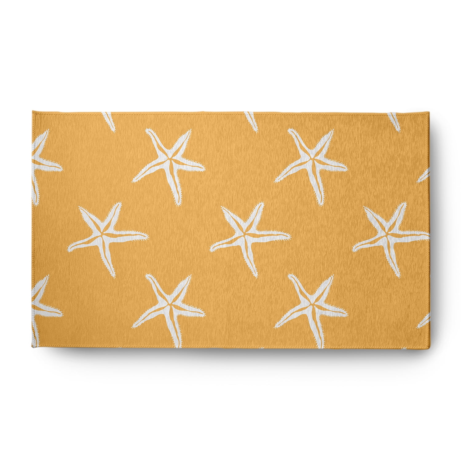 3' x 5' Simply Daisy Starfish Beach Style Chenille Area Rug, Egg Yolk Yellow