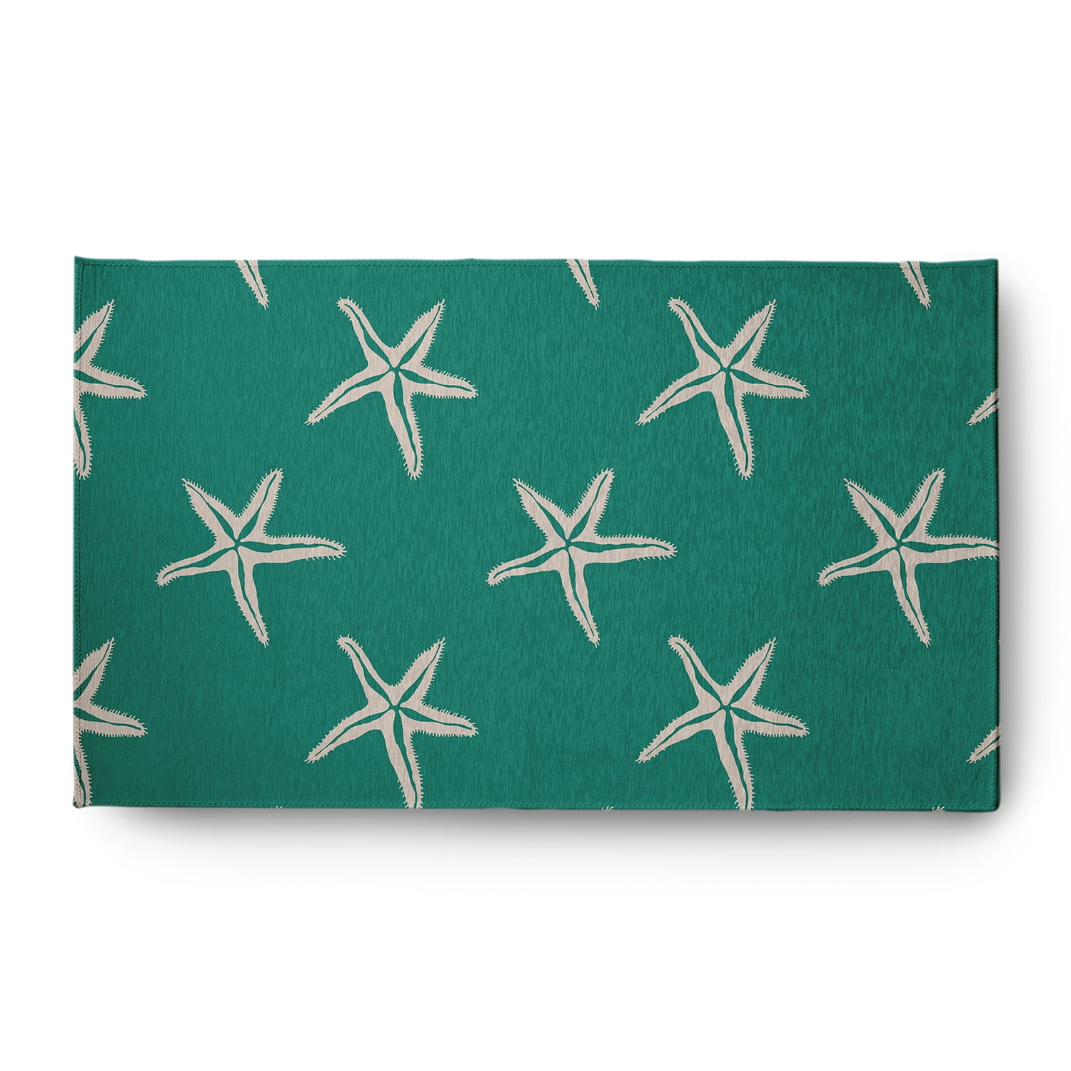 3' x 5' Simply Daisy Starfish Beach Style Chenille Area Rug, Kelly Green
