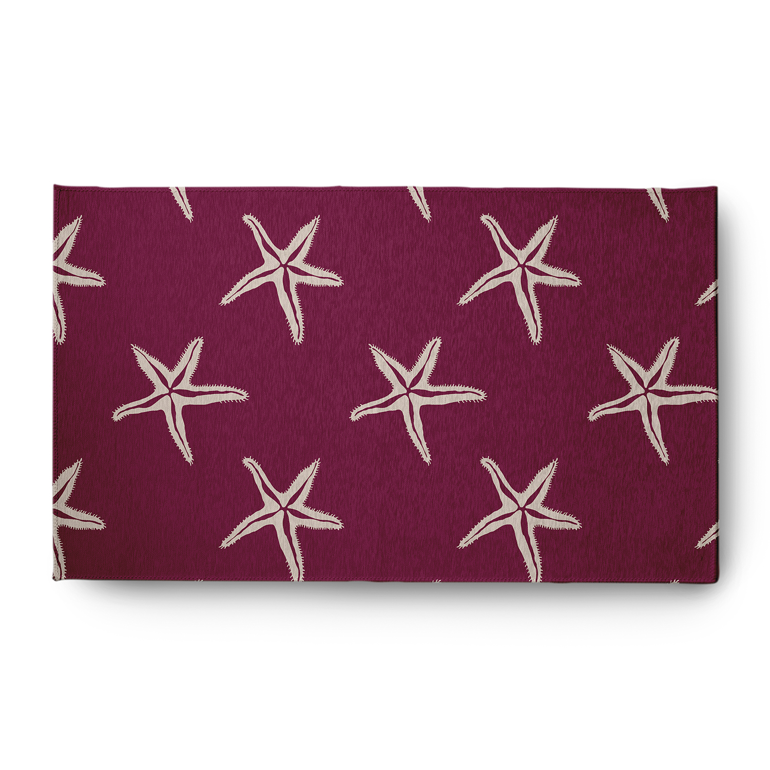 3' x 5' Simply Daisy Starfish Beach Style Chenille Area Rug, Maroon Red