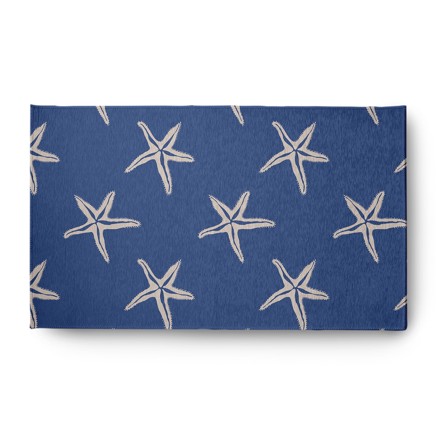 3' x 5' Simply Daisy Starfish Beach Style Chenille Area Rug, Nautical Navy