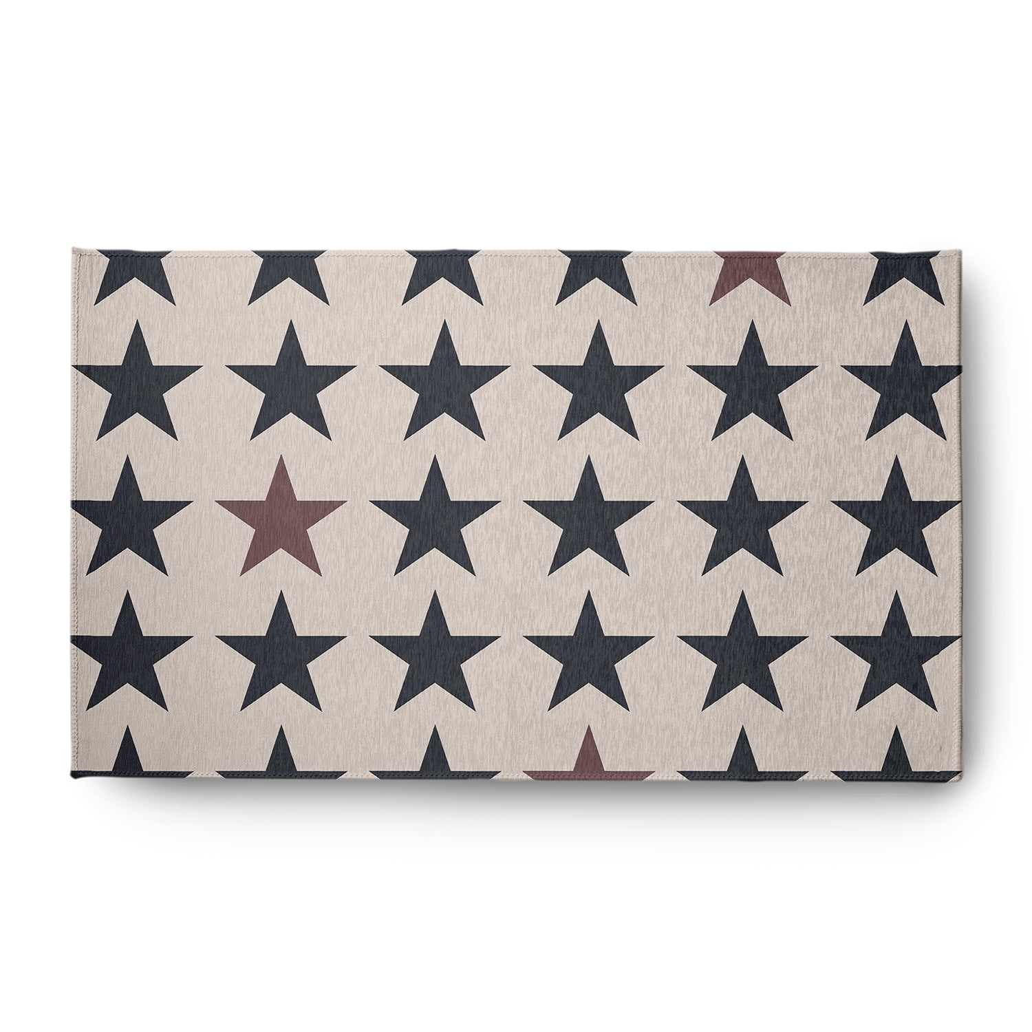 3' x 5' Simply Daisy Stars with Blue and Red Americana Chenille Area Rug, Blue-Red