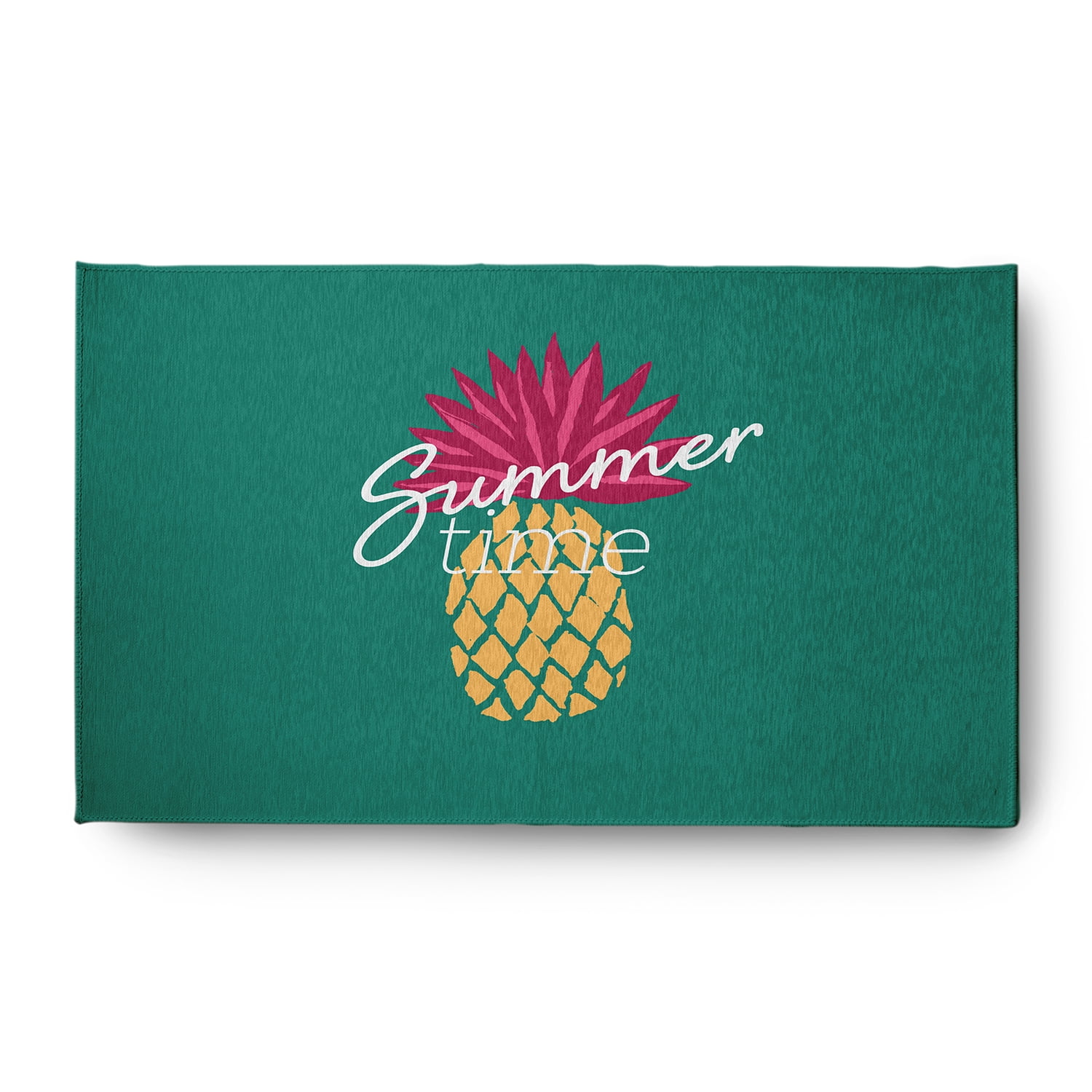 3' x 5' Simply Daisy Summer Time Pineapple Tropical Chenille Area Rug, Kelly Green