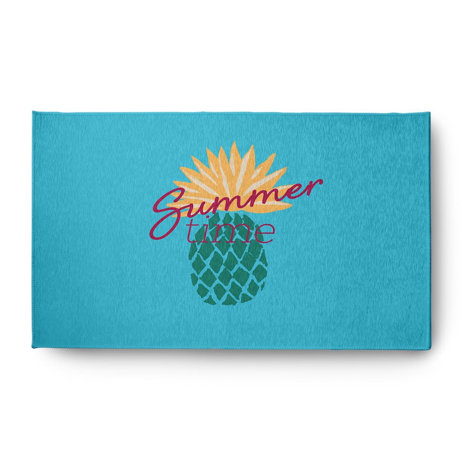 3' x 5' Simply Daisy Summer Time Pineapple Tropical Chenille Area Rug, Lipstick Pink