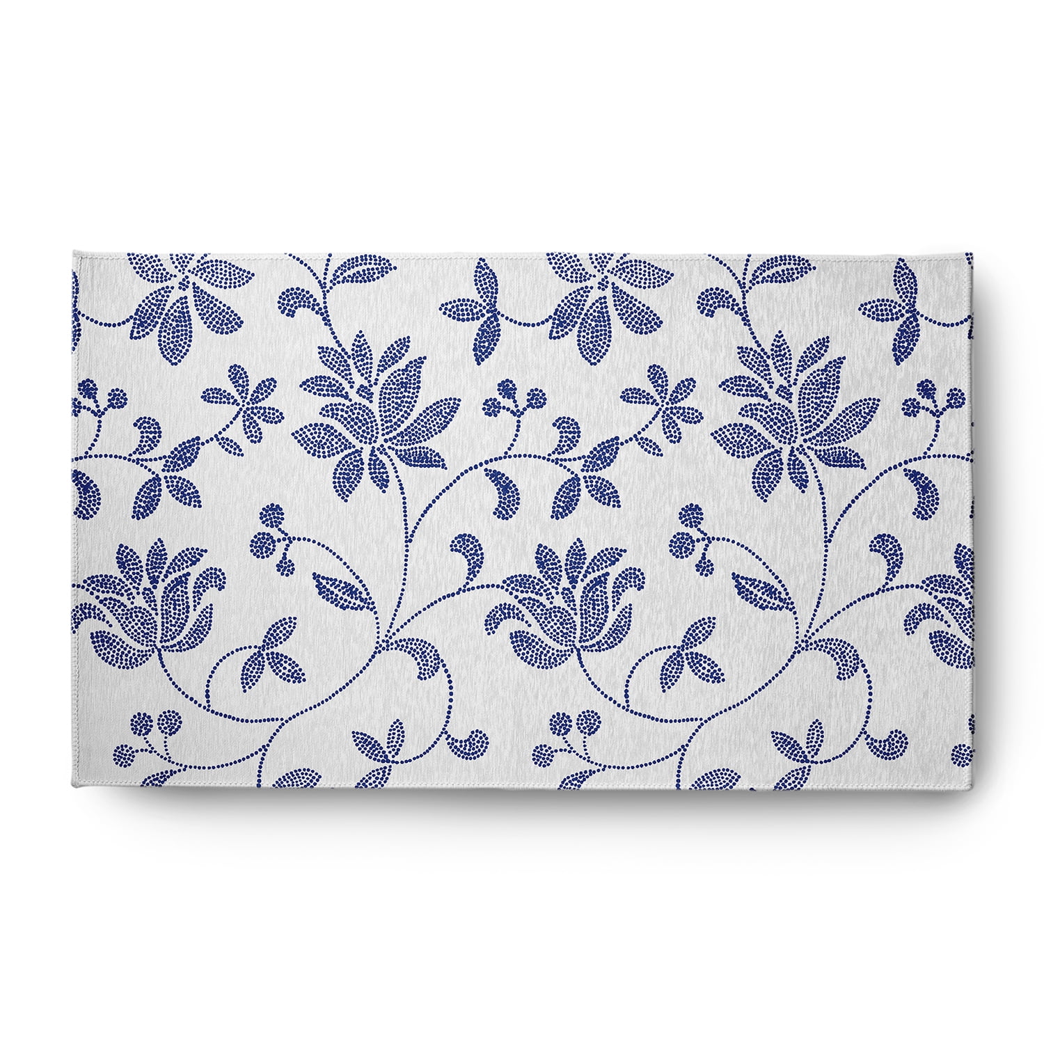 3' x 5' Simply Daisy Traditional Floral French Country Chenille Area Rug, Porcelain Blue