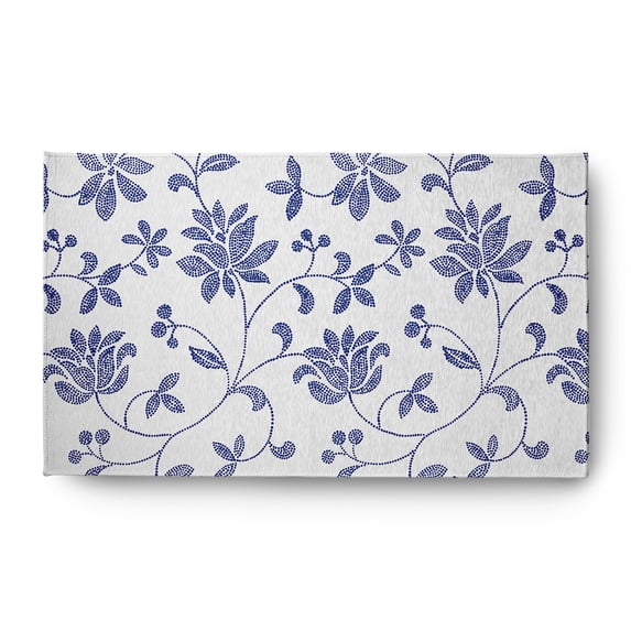 3' x 5' Simply Daisy Traditional Floral French Country Chenille Area Rug, Porcelain Blue
