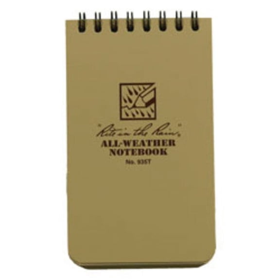 Rite in the Rain Tactical Pocket Notebook, 3" x 5", Tan