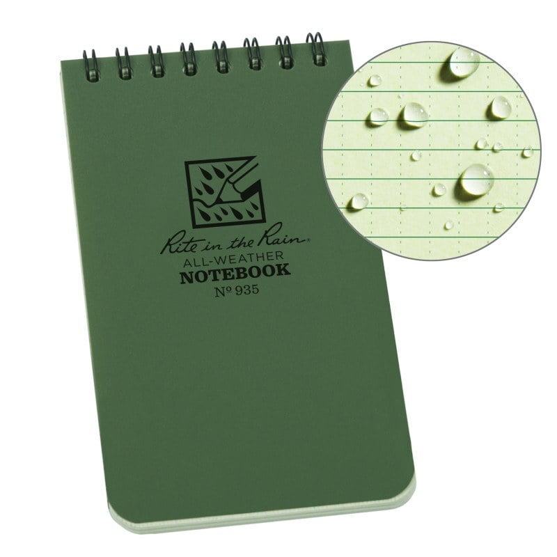 Rite in the Rain Weatherproof Notebook 3x5, 50 pages, Green - Walmart.com