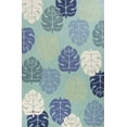thumbnail image 1 of 3' x 5' Turquoise Palm Leaves UV Treated Area Rug, 1 of 3