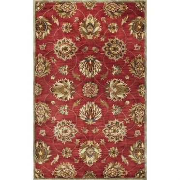 3' x 5' Wool Red Area Rug