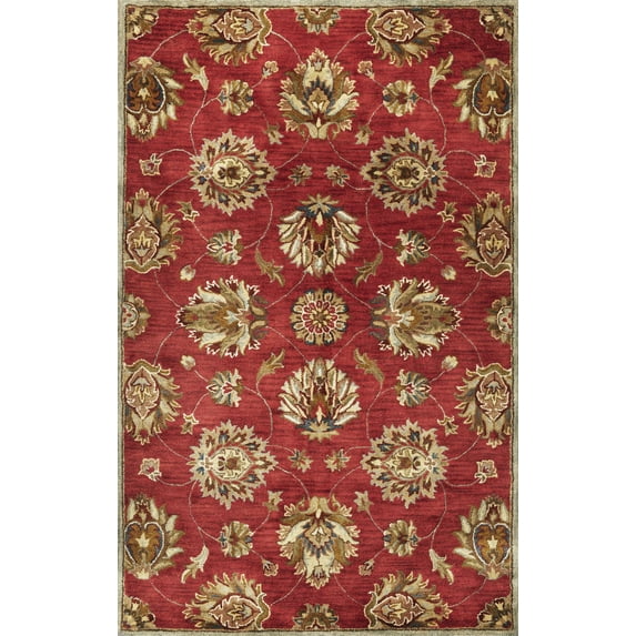 3'3" x 5'3" Wool Red Area Rug