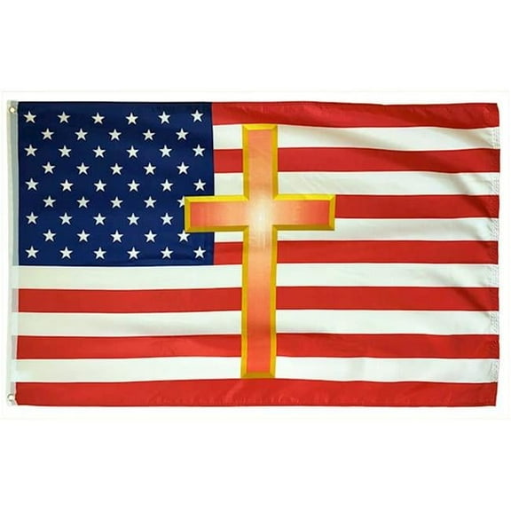 3 x 5 ft. American Flag with Cross
