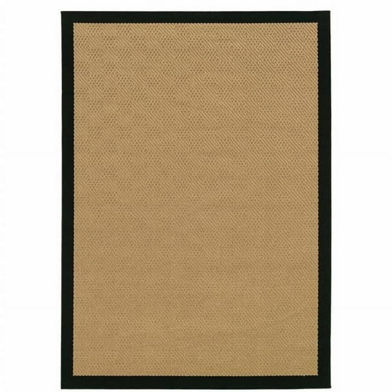 3 x 5 ft. Beige & Black Plain Indoor & Outdoor Area Rug