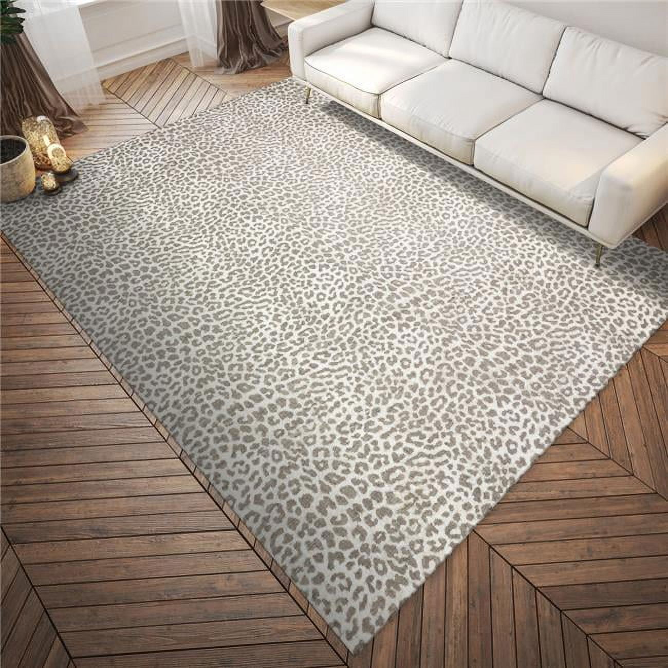 Taupe Chenille Ultra-Soft Flat Woven 3' x 5' Area Rug