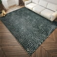 thumbnail image 1 of 3 x 5 ft. Black & Gray Leopard Print Shag Handmade Non Skid Rectangle Area Rug, 1 of 1
