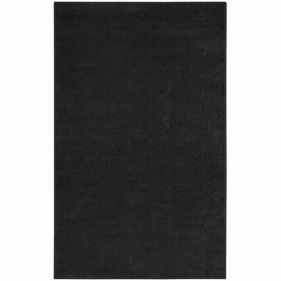 3 x 5 ft. Black Non Skid Indoor & Outdoor Rectangle Area Rug - Black - 3 x 5 ft.