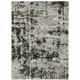 thumbnail image 1 of 3 x 5 ft. Gray Charcoal Black & Ivory Abstract Power Loom Stain Resistant Rectangle Area Rug, 1 of 1