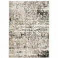 thumbnail image 1 of 3 x 5 ft. Gray Ivory Beige Charcoal Black Tan & Brown Abstract Power Loom Stain Resistant Rectangle Area Rug, 1 of 1
