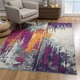 thumbnail image 1 of 3 x 5 ft. Gray & Magenta Abstract Area Rug, 1 of 1