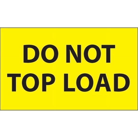3 x 5 in. - Do Not Top Load Fluorescent Yellow Labels