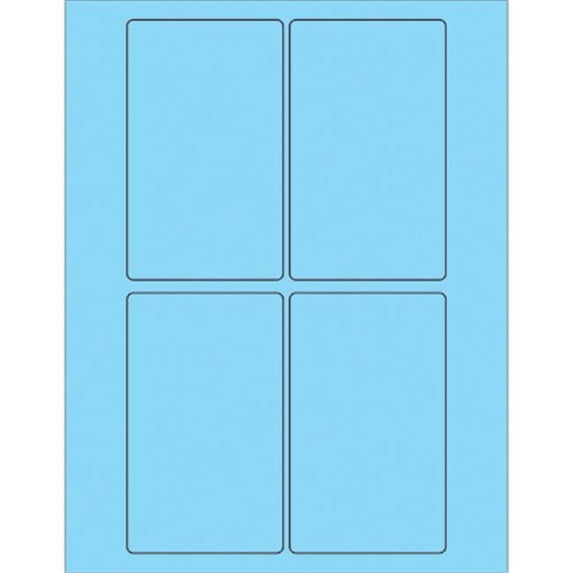 Rectangle Blue Labels 3 x 5 in. Fluorescent Pastel Blue Rectangle Laser Labels - Walmart.com