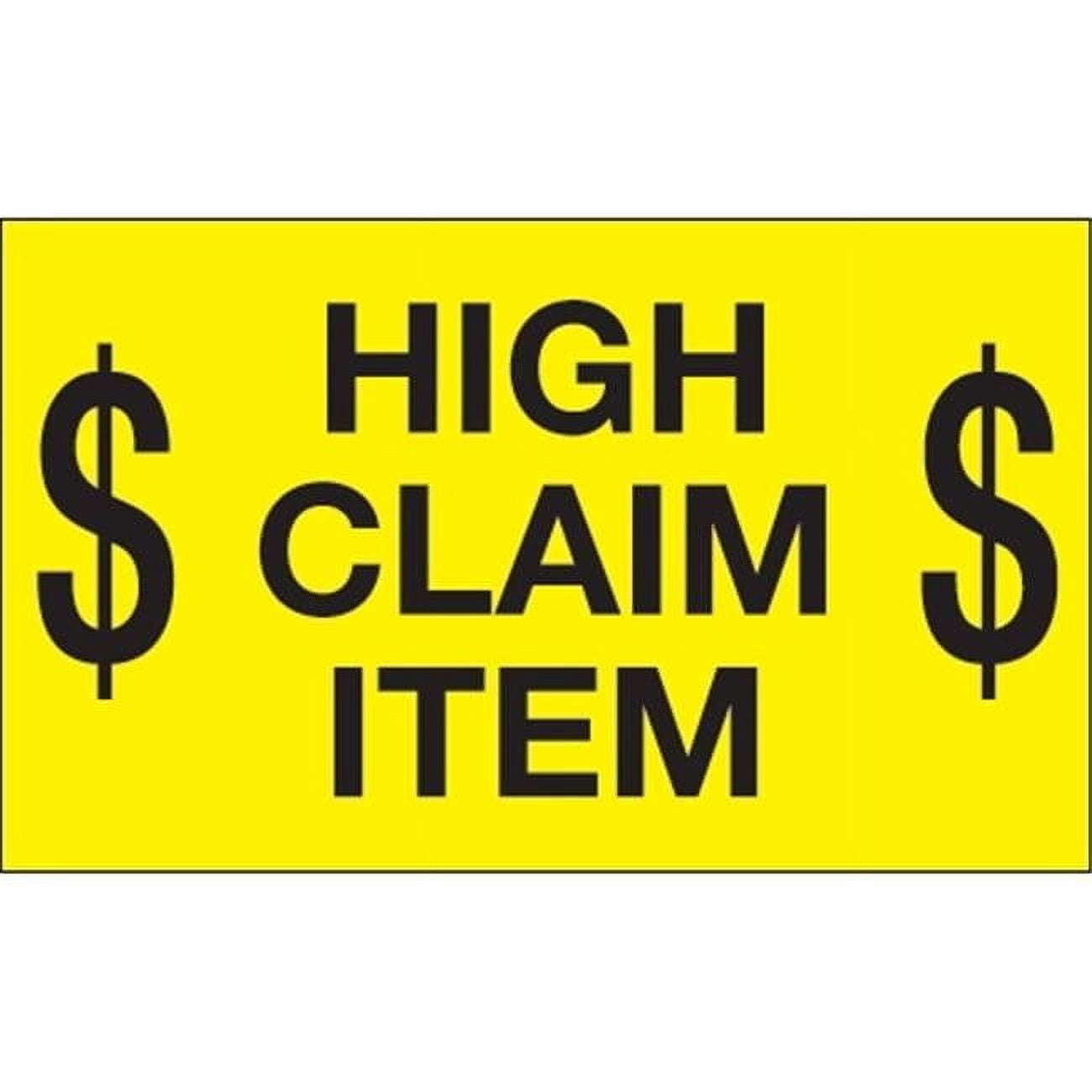 3 x 5 in. High Claim Fluorescent Yellow Labels - Roll of 500