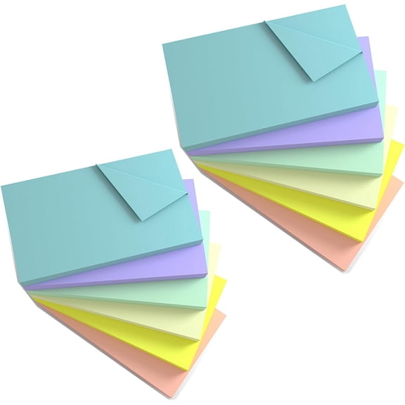 3 x 5 in Large Sticky Notes, 76 x 127 mm Assorted Self-Stick Pads for Notebook,Office,Home,80 Sheets/Pad