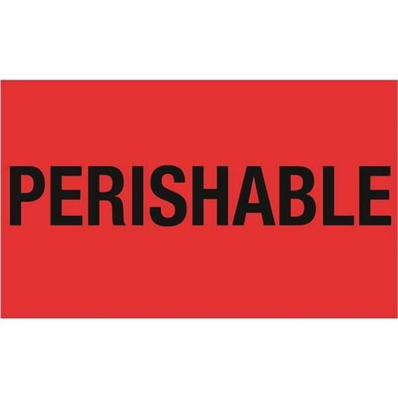 3 x 5 in. - Perishable Fluorescent Red Labels