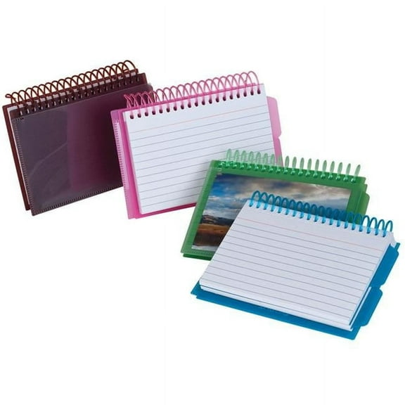 3 x 5 in. View Front Spiral Index Cards Poly Cover - 6 Each