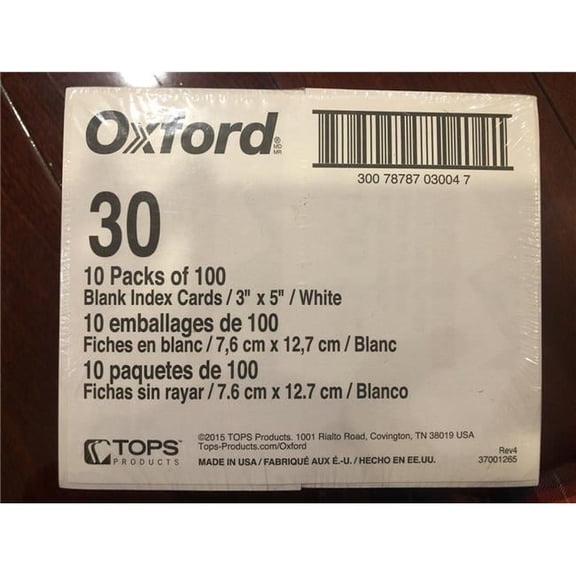 3 x 5 in. White Blank Index Cards - Pack of 10