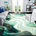 thumbnail image 1 of 3 x 5ft Green White Marble Area Rug, Abstract Modern Aesthetic Indoor Rug With Anti-Slip Backing Durable Not Falling Off Carpet For Living Room Bedroom Dining Room, 1 of 6