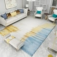thumbnail image 1 of 3 x 5ft Grey Blue Gold Area Rug For Living Room Bedroom, Modern Abstract Carpet, Dining Room Non-Slip Indoor Rug Washable Soft And Comfortable Rug, 1 of 6