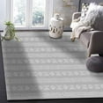 thumbnail image 1 of 3 x 5ft Grey Geometric Area Rug, Modern Outdoor Living Room Bedroom Area+Rug Carpet, Kitchen Rug Bath Mat Front Porch Floor Doormat Runner Rugs, Bohemia Southwestern Stripe Boho White, 1 of 6