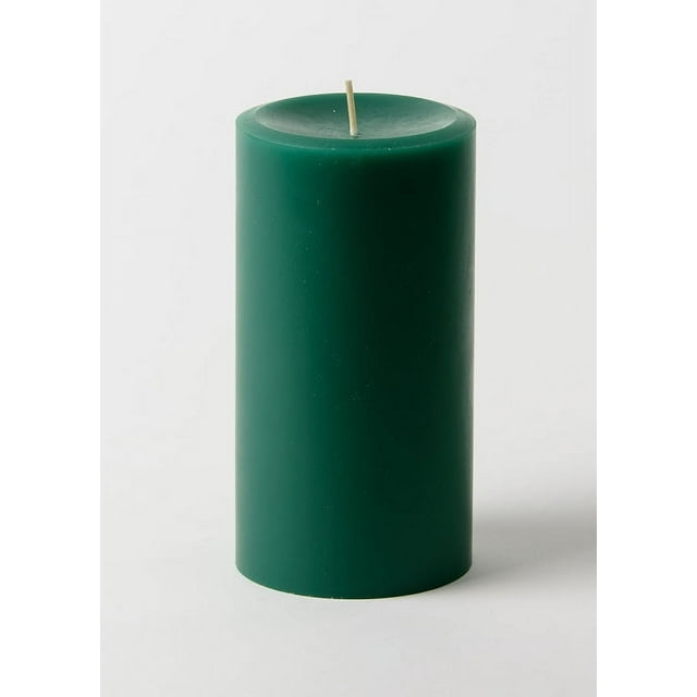 3" x 6" Hunter Green Pillar Candles (Set of 3)