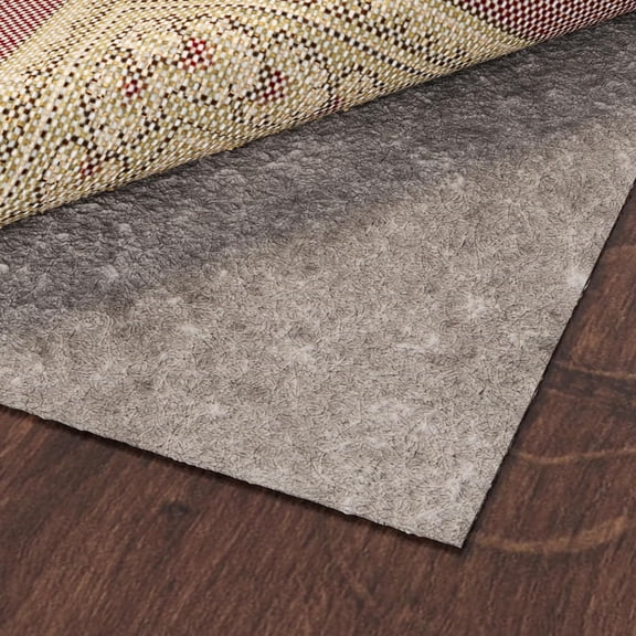 3' x 6' Non-Slip Rug Pad Gripper 1/4 Inch Thick Dual Surface Felt + Rubber - Safe for All Floors, Brown