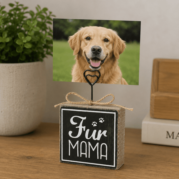 3" x 6" Wood Photo Block Fur Mama | Fur Babies Collection